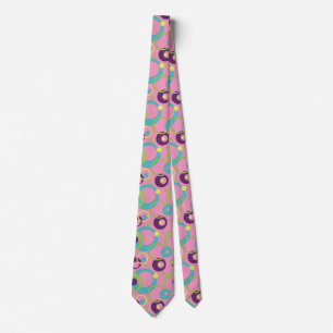 Funky Pink Circles Men Neck Tie Krawatte
