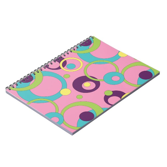 Funky Pink Circles Notebook Notizblock (Linke Seite)