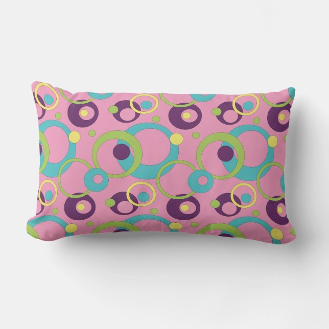 Funky Pink Circles Pillow Lendenkissen (Vorderseite)