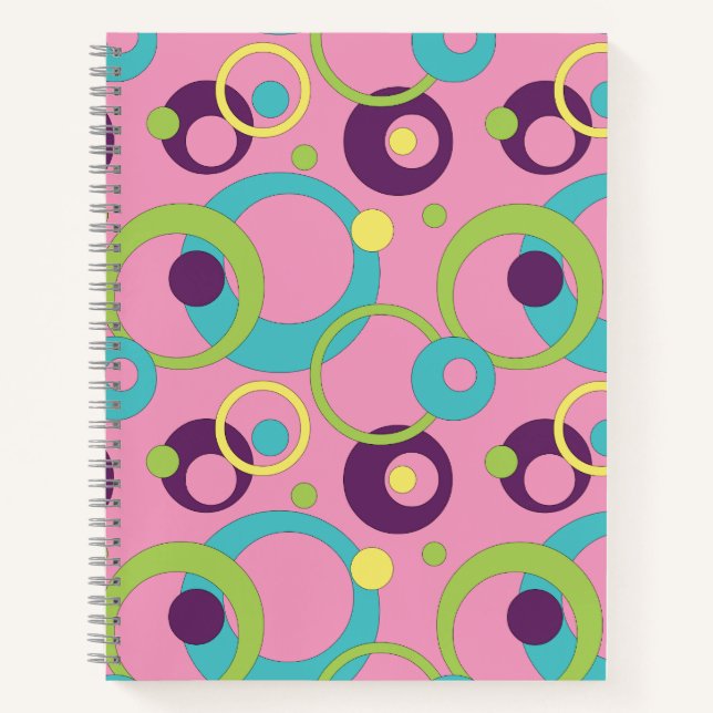 Funky Pink Circles SpiralNotebook Notizbuch (Vorderseite)