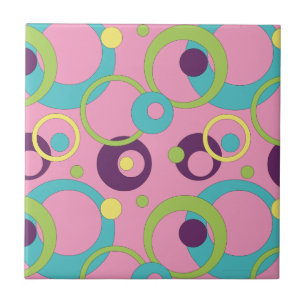 Funky Pink Circles Tile Fliese