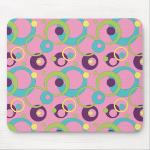 Funky Pink Kreise Mauspad