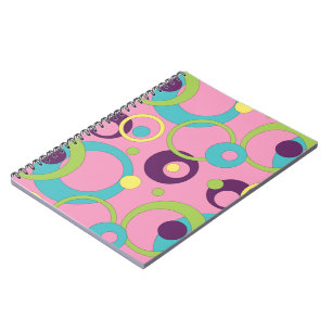 Funky Pink Kreise Notizbuch Notizblock