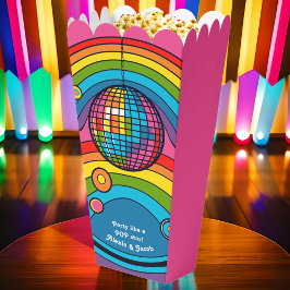 Funky Pink Popcorn Rainbow Disco Ball 70's Retro Geschenkschachtel