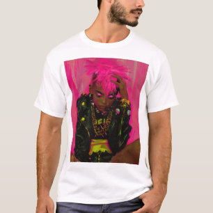 Funky Pink Punk Personalisierter T - Shirt mit AR-