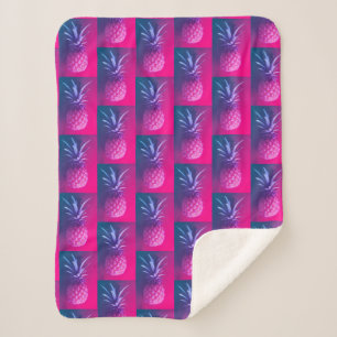 Funky Pink Purpur Ananas Lecker Bettdecke Sherpadecke