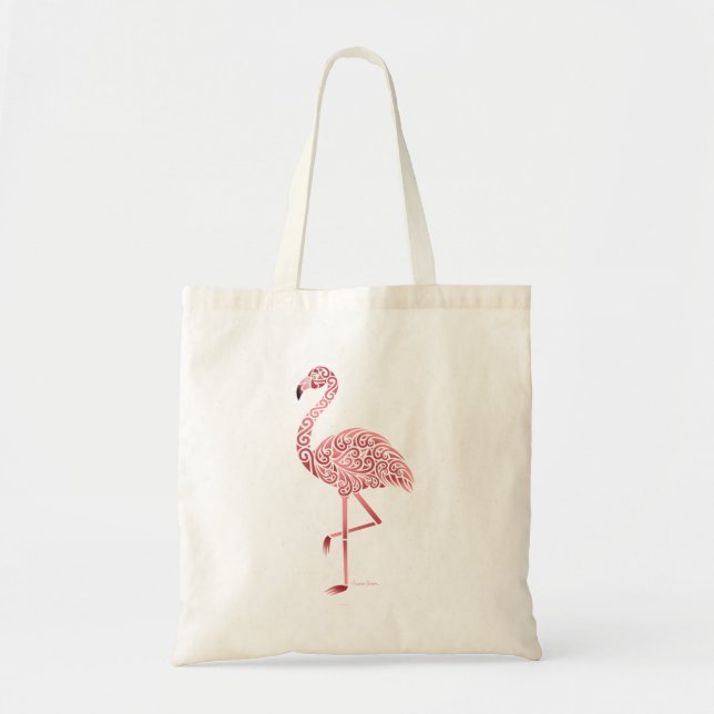 Funky Pink Tribal Flamingo Tragetasche (Vorne)