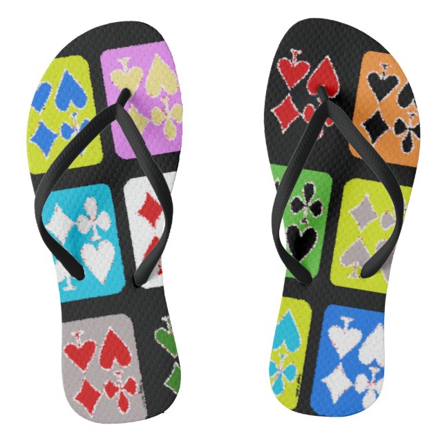 Funky Poker Player Stilkarten Flip Flops (Fußbett)