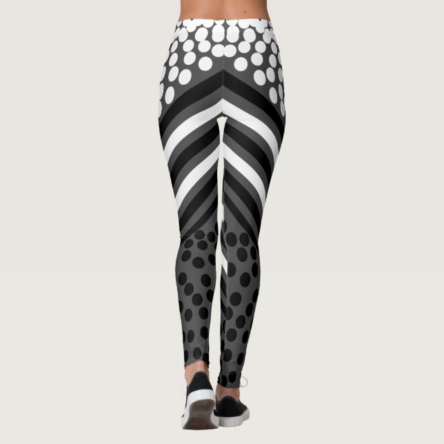 Funky Polka Dot Lines kühne Leggings (Rückseite)