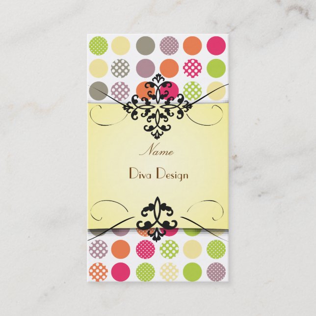Funky Polka dots BusinessCard Visitenkarte (Vorderseite)