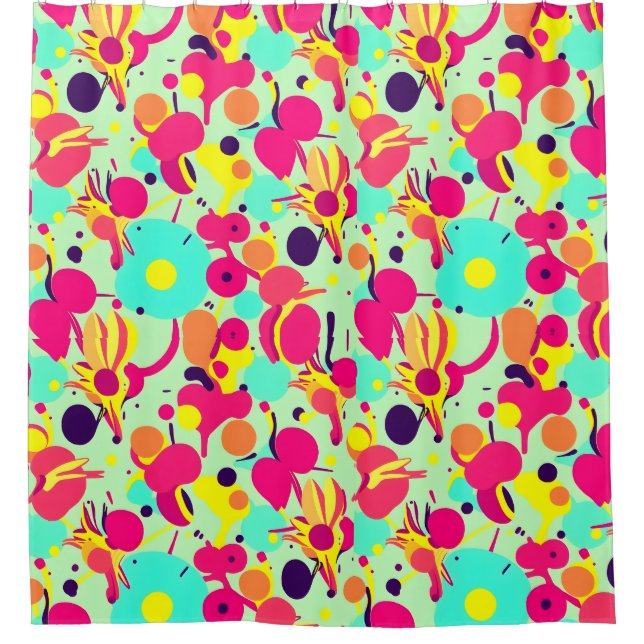Funky Pop Art Duschvorhang (Vorderseite)
