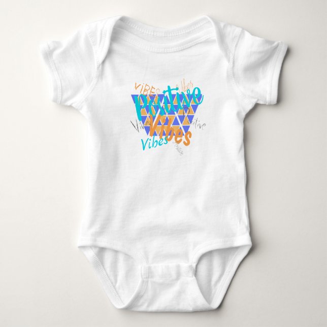 Funky Positive Vibes Baby Bodysuit Strampler (Vorderseite)