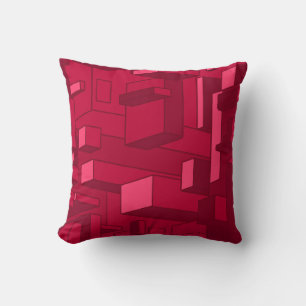 Funky Psychedelic Maroon Throw Kissen