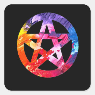 Funky Psychedelic Pentagramm Sticker