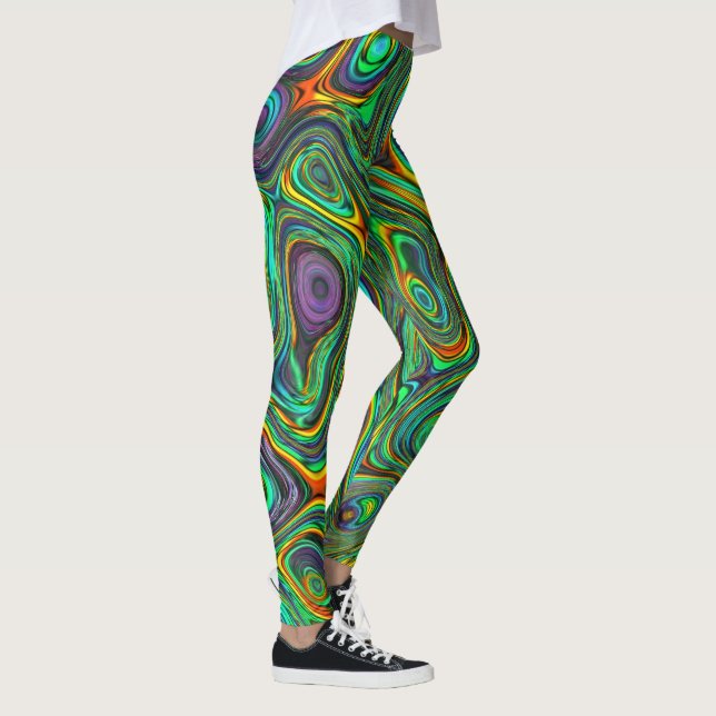 Funky psychedelische bunte abstrakte Leggings (Rechts)