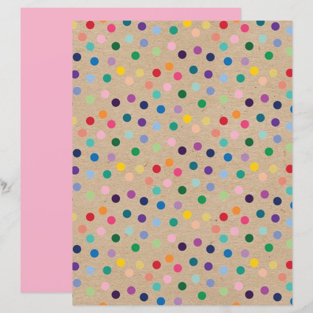 Funky Punkte Imitate Brown Kraft Scrapbook Paper (Vorne/Hinten)