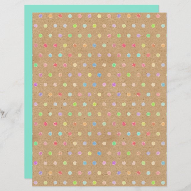 Funky Punkte Imitate Brown Kraft Scrapbook Paper (Vorne/Hinten)