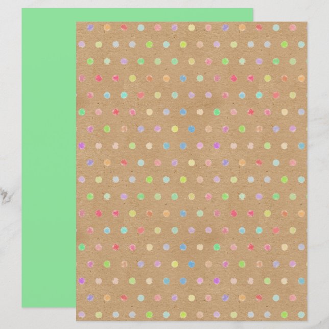 Funky Punkte Imitate Brown Kraft Scrapbook Paper (Vorne/Hinten)