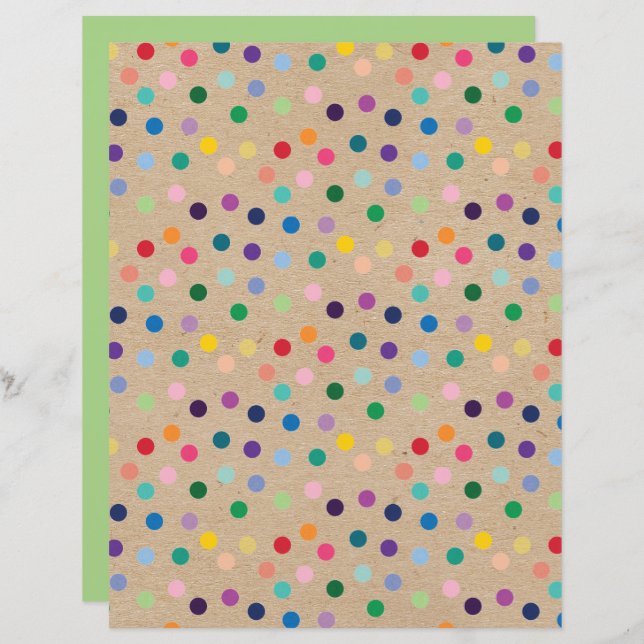 Funky Punkte Imitate Brown Kraft Scrapbook Paper (Vorne/Hinten)