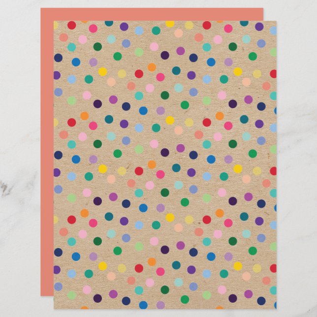 Funky Punkte Imitate Brown Kraft Scrapbook Paper (Vorne/Hinten)