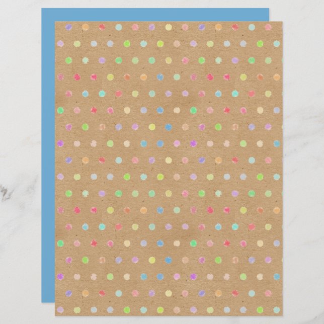 Funky Punkte Imitate Brown Kraft Scrapbook Paper (Vorne/Hinten)