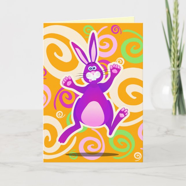 Funky rabbit, Grußkarte Karte (Vorderseite)