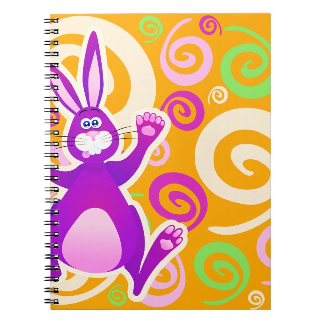 Funky rabbit, Notebook Notizblock (Vorderseite)