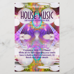 Funky Rainbow House Music Club Party Flyer