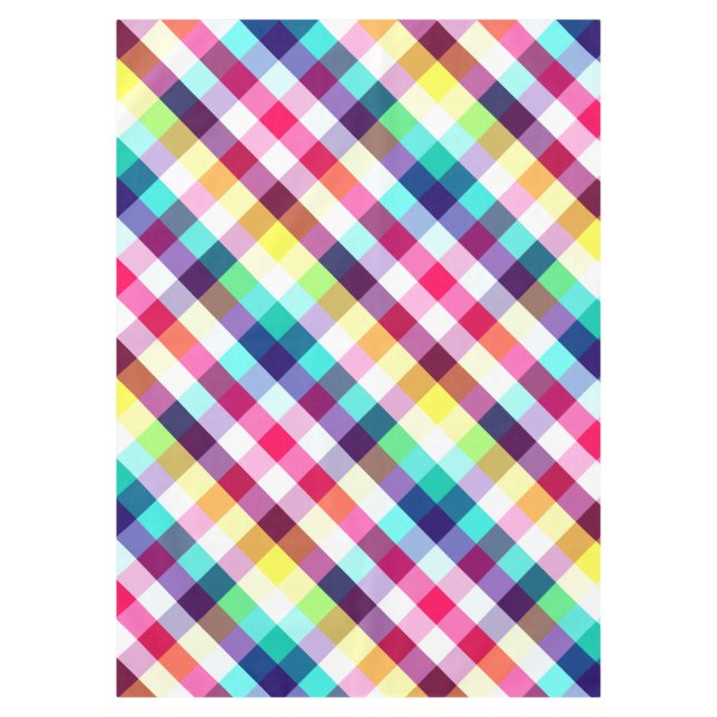 Funky Rainbow Kariert Pattern Medium Tableclout Tischdecke (Vorderseite)