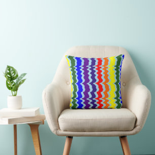 Funky Rainbow Throw Kissen