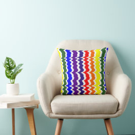 Funky Rainbow Throw Kissen - weißer Hintergrund