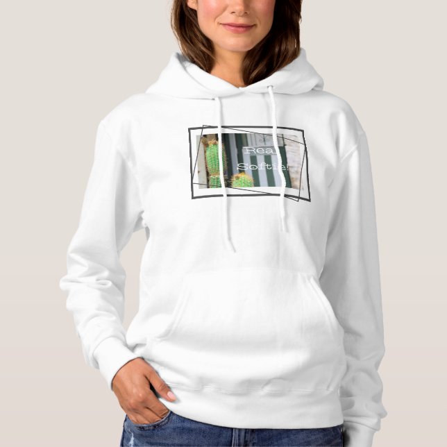 Funky Real Softie Green Cactus Hoodie Top (Vorderseite)
