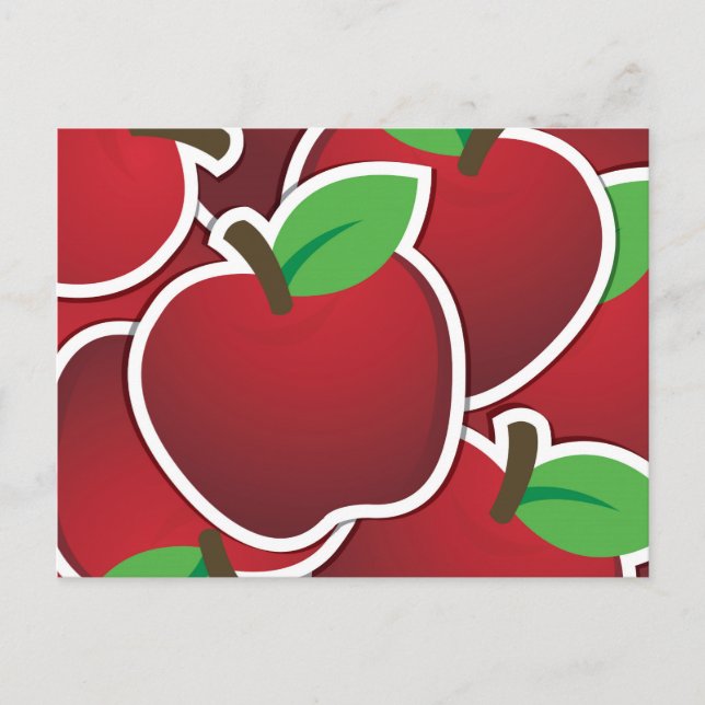Funky Red Apfel Postkarte (Vorderseite)