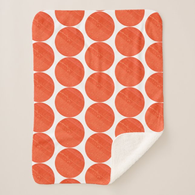 Funky Red Jade Jasper Texture Circles Blanket Sherpadecke (Vorderseite)