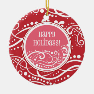 Funky Red & Pink Swirl Weihnachtsschmuck