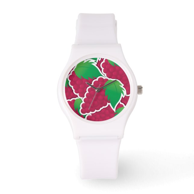 Funky red Trauben Armbanduhr (Vorderseite)