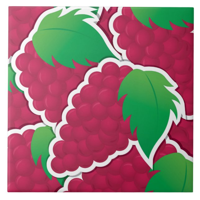 Funky red Trauben Fliese (Vorderseite)