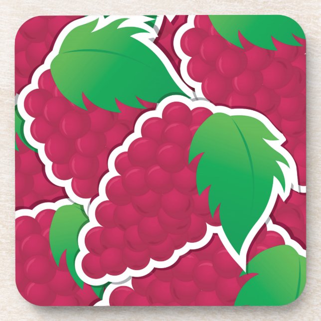 Funky red Trauben Untersetzer (Vorderseite)