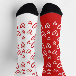 FUNKY RED & WHITE HEARTS VALENTINE'S DAY SOCKEN
