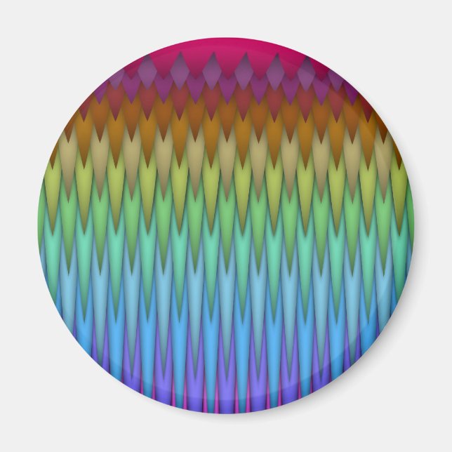 Funky Regenbogen Abstracte Fraktal Kunst Magnet (Vorne)