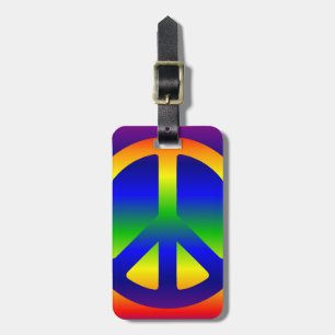 Funky Regenbogen-Friedenssymbol Gepäckanhänger