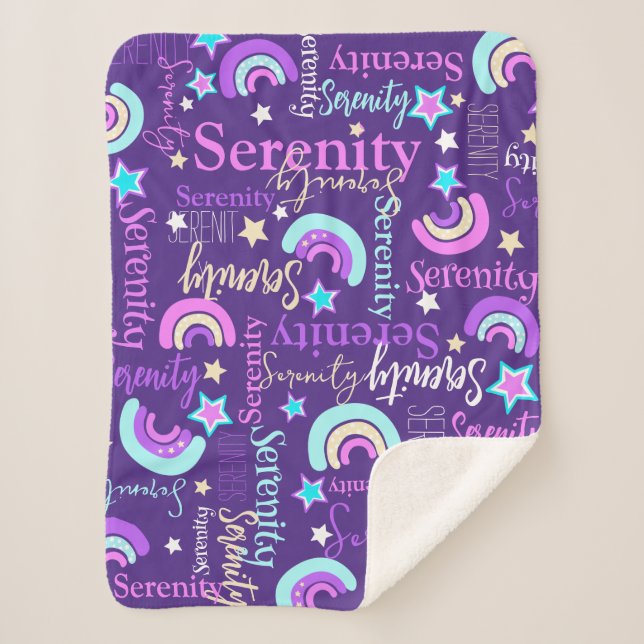 Funky Regenbogenstars lila Mädchen nennen sich far Sherpadecke (Vorderseite)