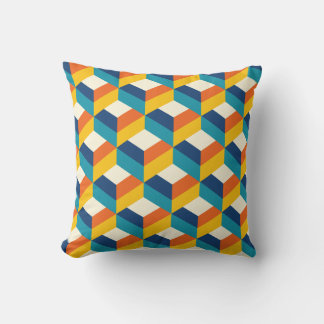 Funky Retro 80er 3D-Würfel geometrisches Musterdes Kissen