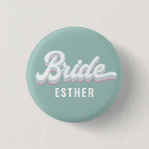 Funky Retro 80er Pastel Braut Bachelorette Hochzei Button
