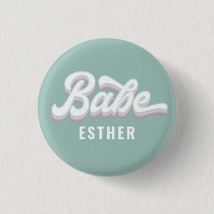 Funky Retro 80er Pastell-Brautjungfer-Hochzeit Button