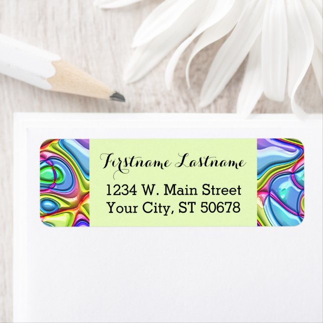 Funky Retro Abstrakte, farbenfrohe Wellenmuster (Insitu)