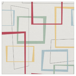 Funky Retro Abstrakte Plätze Mitte des Jahrhundert Stoff