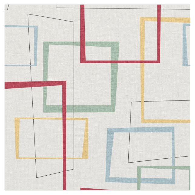 Funky Retro Abstrakte Plätze Mitte des Jahrhundert Stoff (Nahaufnahme)