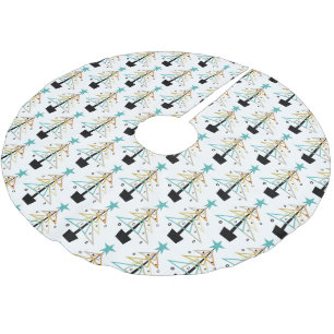 Funky Retro Abstrakter Weihnachtsbaum Mitte Jahrhu Polyester Weihnachtsbaumdecke