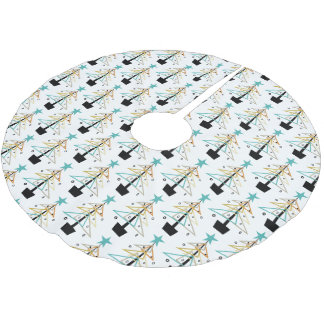 Funky Retro Abstrakter Weihnachtsbaum Mitte Jahrhu Polyester Weihnachtsbaumdecke